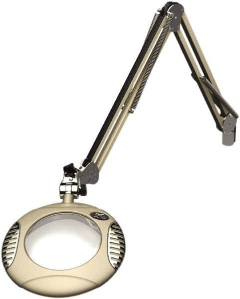 O.C. White - 43 Inch, Spring Suspension, Clamp on, LED, White, Magnifying Task Light - 8 Watt, 7.5 and 15 Volt, 2x Magnification, 6 Inch Long - Caliber Tooling