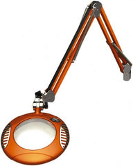 O.C. White - 43 Inch, Spring Suspension, Clamp on, LED, Brilliant Orange, Magnifying Task Light - 8 Watt, 7.5 and 15 Volt, 2x Magnification, 6 Inch Long - Caliber Tooling