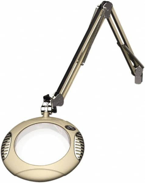 O.C. White - 43 Inch, Spring Suspension, Clamp on, LED, Shadow White, Magnifying Task Light - 8 Watt, 7.5 and 15 Volt, 2x Magnification, 5-1/4 Inch Wide, 7-1/2 Inch Long - Caliber Tooling