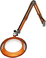 O.C. White - 43 Inch, Spring Suspension, Clamp on, LED, Brilliant Orange, Magnifying Task Light - 8 Watt, 7.5 and 15 Volt, 2x Magnification, 5-1/4 Inch Wide, 7-1/2 Inch Long - Caliber Tooling