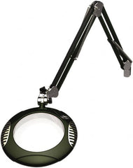 O.C. White - 43 Inch, Spring Suspension, Clamp on, LED, Racing Green, Magnifying Task Light - 8 Watt, 7.5 and 15 Volt, 2x Magnification, 5-1/4 Inch Wide, 7-1/2 Inch Long - Caliber Tooling