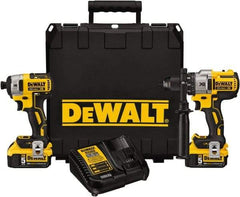 DeWALT - 20 Volt Cordless Tool Combination Kit - Includes 1/2" Brushless Hammerdrill & 1/4" Brushless Compact Impact Driver, Lithium-Ion Battery Included - Caliber Tooling