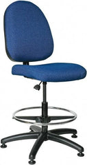 Bevco - 20 to 27-1/2" High Adjustable Height Swivel Stool - 27" Wide x 27" Deep, 100% Olefin Seat, Royal Blue - Caliber Tooling