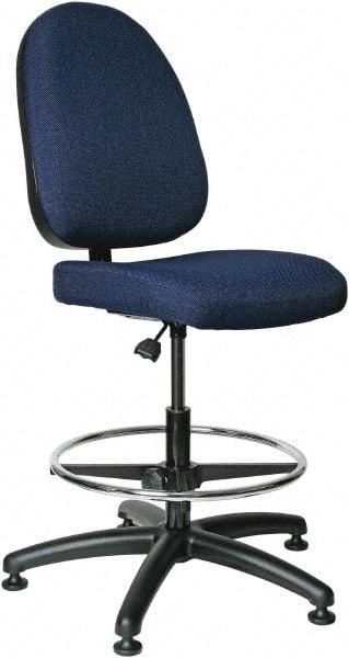 Bevco - 20 to 27-1/2" High Adjustable Height Swivel Stool - 27" Wide x 27" Deep, 100% Olefin Seat, Navy - Caliber Tooling