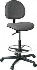 Bevco - 21 to 31" High Adjustable Height Swivel Stool - 27" Wide x 27" Deep, 100% Olefin Seat, Gray - Caliber Tooling