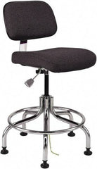 Bevco - 20 to 25" High Adjustable Height Swivel Stool - 27" Wide x 22" Deep, Conductive Cloth Seat, Ebony - Caliber Tooling