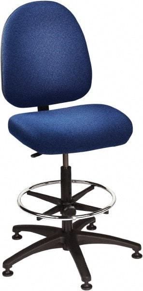 Bevco - 24 to 34" High Adjustable Height Swivel Stool - 27" Wide x 27" Deep, 100% Olefin Seat, Royal Blue - Caliber Tooling