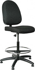 Bevco - 24 to 34" High Adjustable Height Swivel Stool - 27" Wide x 27" Deep, 100% Olefin Seat, Black - Caliber Tooling