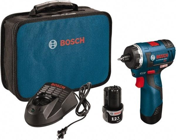 Bosch - 12 Volt 3/8" Chuck Pistol Grip Handle Cordless Drill - 0-400 & 0-1400 RPM, Reversible, 2 Lithium-Ion Batteries Included - Caliber Tooling