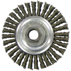‎Vortec Pro 6″ Knot Wire Wheel, Standard Twist, .025″ Steel Fill, 5/8″-11 UNC Nut, Retail Pack - Caliber Tooling