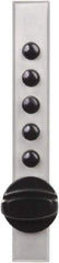 Kaba Access - 5/8 to 7/8" Door Thickness, Satin Chrome Pushbutton Knob Lockset - 1 Code, Zamak3, Nonkey Override Cylinder - Caliber Tooling