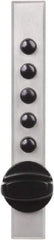 Kaba Access - 14 to 20 Gauge" Door Thickness, Satin Chrome Pushbutton Knob Lockset - 1 Code, Zamak3, Nonkey Override Cylinder - Caliber Tooling