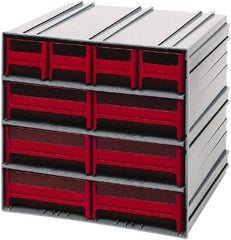 Quantum Storage - 10 Drawer, 10 Compartment, Small Parts Drawer Cabinet System - 11-3/4" Deep x 11-3/4" Wide x 11" High - Caliber Tooling