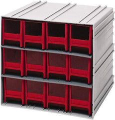 Quantum Storage - 12 Drawer, 12 Compartment, Small Parts Drawer Cabinet System - 11-3/8" Deep x 11-3/4" Wide x 11" High - Caliber Tooling