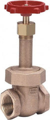 Milwaukee Valve - 1/4" Pipe, Class 150, Threaded (NPT) Bronze Solid Wedge Gate Valve - 300 WOG, 150 WSP, Union Bonnet, For Use with Water, Oil & Gas - Caliber Tooling