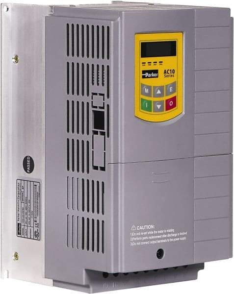 Parker - Three Phase, 460 Volt, 10 hp, Variable Frequency Drive - 6.14" Wide x 6.69" Deep x 10.43" High, IP20 - Caliber Tooling