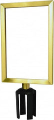 Tensator - 11-1/2" High x 11-1/2" Long x 7-1/2" Wide Barrier Sign Frame - Powder Coated Steel, Satin Brass Finish, Satin Brass, Use with Tensabarrier - Caliber Tooling