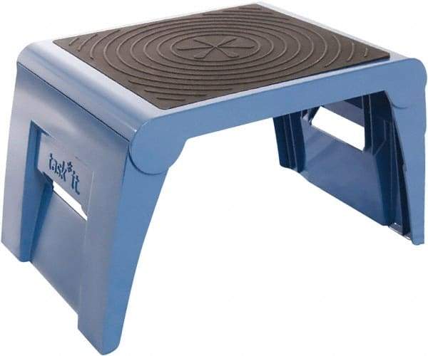 Cramer - 11" High, Navy Folding Step Stool - High Density Plastic, 250 Lb Capacity, Type I Industry Rating - Caliber Tooling