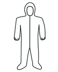 White SMMMS Coverall w/ Zipper Front, Hood, Boots & Elastic Wrists Large - Caliber Tooling