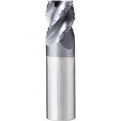 Corner Radius End Mill: 3/16″ Dia, 3/8″ LOC, 0.01″ Radius, 4 Flutes, Solid Carbide 1-1/2″ OAL, 3/16″ Shank Dia, 45 ° Helix, AlCrN Coated, Centercutting, Series XPR