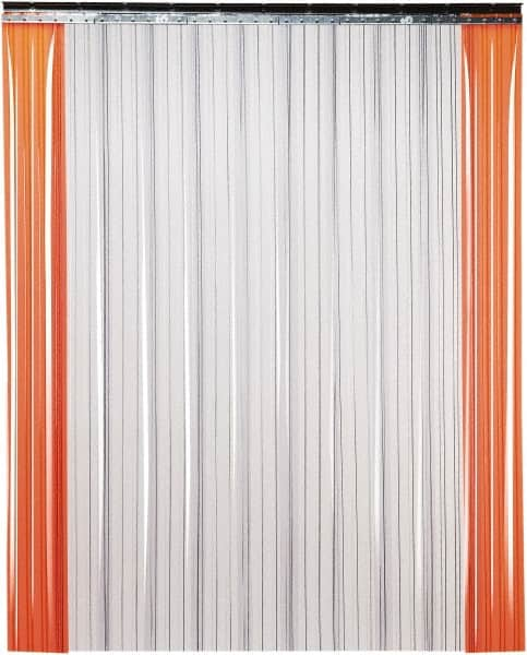 TMI, LLC - 5' Door Width x 8' Door Height PVC Ribbed Strip Door Kit - 8" Strip Width x 0.072" Strip Thickness, Clear, 50% Overlap - Caliber Tooling