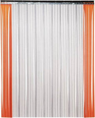 TMI, LLC - 12' Door Width x 12' Door Height PVC Ribbed Strip Door Kit - 16" Strip Width x 0.144" Strip Thickness, Clear, 50% Overlap - Caliber Tooling