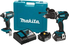 Makita - 18 Volt Cordless Tool Combination Kit - Includes 1/2" Hammer Drill/Driver & Impact Driver, Lithium-Ion Battery Included - Caliber Tooling