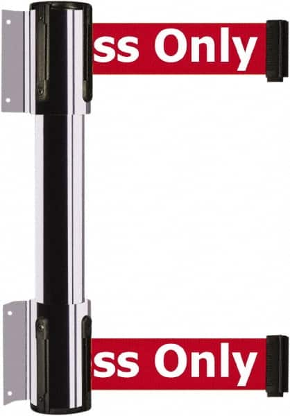 Tensator - 16.64" High x 89" Long x 3" Wide Barrier Dual Line Wall Mount - Steel, Polished Chrome Finish, Polished Chrome, Use with 898 Wall Receiver - Caliber Tooling