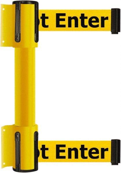 Tensator - 16.64" High x 156" Long x 3" Wide Barrier Dual Line Wall Mount - Steel, Yellow Powdercoat Finish, Yellow, Use with 898 Wall Receiver - Caliber Tooling