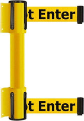 Tensator - 16.64" High x 89" Long x 3" Wide Barrier Dual Line Wall Mount - Steel, Yellow Powdercoat Finish, Yellow, Use with 898 Wall Receiver - Caliber Tooling