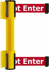 Tensator - 16.64" High x 156" Long x 3" Wide Barrier Dual Line Wall Mount - Steel, Yellow Powdercoat Finish, Yellow, Use with 898 Wall Receiver - Caliber Tooling