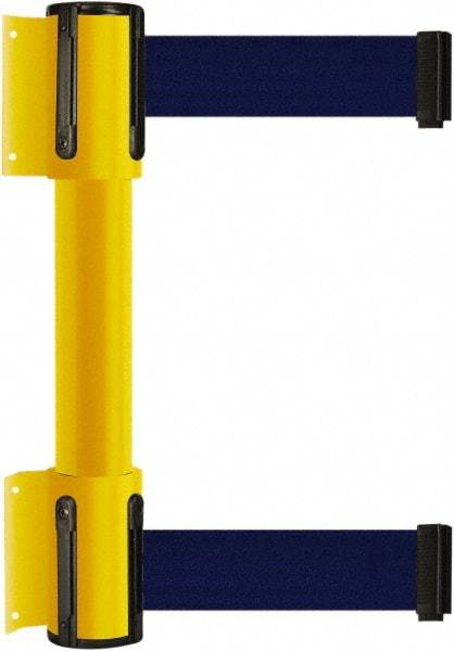 Tensator - 16.64" High x 156" Long x 3" Wide Barrier Dual Line Wall Mount - Steel, Yellow Powdercoat Finish, Yellow, Use with 898 Wall Receiver - Caliber Tooling