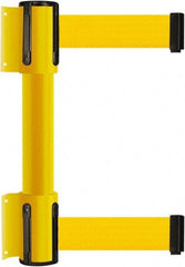 Tensator - 16.64" High x 156" Long x 3" Wide Barrier Dual Line Wall Mount - Steel, Yellow Powdercoat Finish, Yellow, Use with 898 Wall Receiver - Caliber Tooling