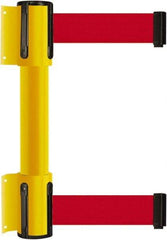 Tensator - 16.64" High x 156" Long x 3" Wide Barrier Dual Line Wall Mount - Steel, Yellow Powdercoat Finish, Yellow, Use with 898 Wall Receiver - Caliber Tooling