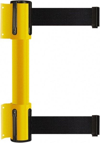 Tensator - 16.64" High x 156" Long x 3" Wide Barrier Dual Line Wall Mount - Steel, Yellow Powdercoat Finish, Yellow, Use with 898 Wall Receiver - Caliber Tooling