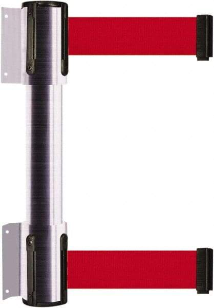 Tensator - 16.64" High x 89" Long x 3" Wide Barrier Dual Line Wall Mount - Steel, Satin Chrome Finish, Satin Chrome, Use with 898 Wall Receiver - Caliber Tooling