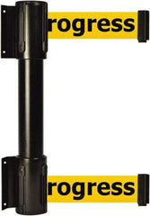 Tensator - 16.64" High x 89" Long x 3" Wide Barrier Dual Line Wall Mount - Steel, Black Powdercoat Finish, Black, Use with 898 Wall Receiver - Caliber Tooling