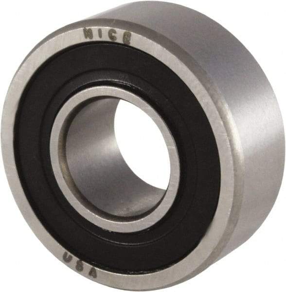 Nice - 7/16" Bore Diam, 29/32" OD, Double Seal Precision Ground Radial Ball Bearing - 5/16" Wide, 1 Row, Round Bore, 300 Lb Static Capacity, 698 Lb Dynamic Capacity - Caliber Tooling