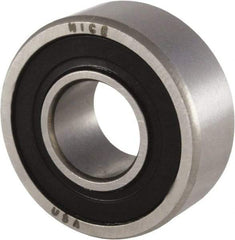 Nice - 3/8" Bore Diam, 1-1/8" OD, Double Seal Precision Ground Radial Ball Bearing - 3/8" Wide, 1 Row, Round Bore, 475 Lb Static Capacity, 1,200 Lb Dynamic Capacity - Caliber Tooling