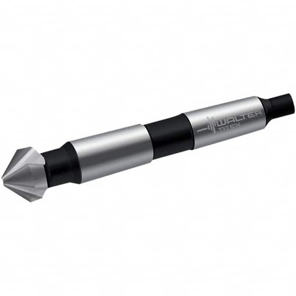 Walter-Titex - 26mm Head Diam, 3 Flute 90° High Speed Steel Countersink - Bright Finish, 106mm OAL, Single End, Morse Taper Shank, Right Hand Cut - Caliber Tooling