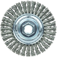 ‎Vortec Pro 4″ Knot Wire Wheel, Stringer Bead Twist, .020″ Steel Fill, 5/8″-11 UNC Nut - Caliber Tooling