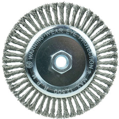 Vortec Pro 6″ Knot Wire Wheel, Stringer Bead Twist, .020″ Steel Fill, 5/8″-11 UNC Nut - Caliber Tooling