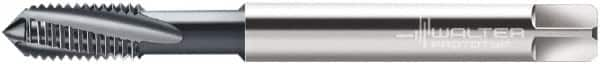 Walter-Prototyp - 5/16-18 UNC 3 Flute 3B Modified Bottoming Spiral Flute Tap - Cobalt, TiCN Finish, 2-23/32" OAL, Right Hand Flute, Right Hand Thread, Series A2240606 - Caliber Tooling