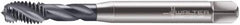 Walter-Prototyp - M10x1.50 Metric 3 Flute 6H Modified Bottoming Spiral Flute Tap - Cobalt, TiCN Finish, 100mm OAL, Right Hand Flute, Right Hand Thread, Series 7051776 - Caliber Tooling