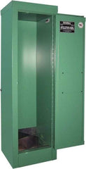 Securall Cabinets - 1 Door, Green Steel Standard Safety Cabinet for Flammable and Combustible Liquids - 44" High x 14" Wide x 13-5/8" Deep, Manual Closing Door, 3 Point Key Lock, D, E Cylinder Capacity - Caliber Tooling