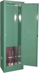 Securall Cabinets - 1 Door, Green Steel Standard Safety Cabinet for Flammable and Combustible Liquids - 44" High x 14" Wide x 9" Deep, Manual Closing Door, 3 Point Key Lock, D, E Cylinder Capacity - Caliber Tooling