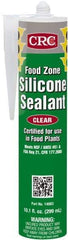 CRC - 10.1 oz Cartridge Clear Hydroxy-Terminated Polydimethylsiloxane/Silica Food Grade Silicone Sealant - -70 to 400°F Operating Temp, 60 min Tack Free Dry Time, 24 hr Full Cure Time - Caliber Tooling