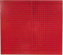 Triton - 24" Wide x 42-1/2" High Industrial Steel Tool Peg Board System - 2 Panels, Steel with Epoxy Coating, Red - Caliber Tooling