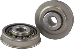 USDI - 1 Row, 1.897" OD, 7/16" Hex Single Seal Conveyor Roller Bearing - 190 Lb Capacity, 550 Max RPM, with Flange, Steel with Zinc Housing - Caliber Tooling