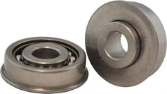 USDI - 1 Row, 1-3/4" OD, 3/4" Bore Diam, Round Open Conveyor Roller Bearing - 195 Lb Capacity, 550 Max RPM, with Flange, Steel with Steel Housing - Caliber Tooling